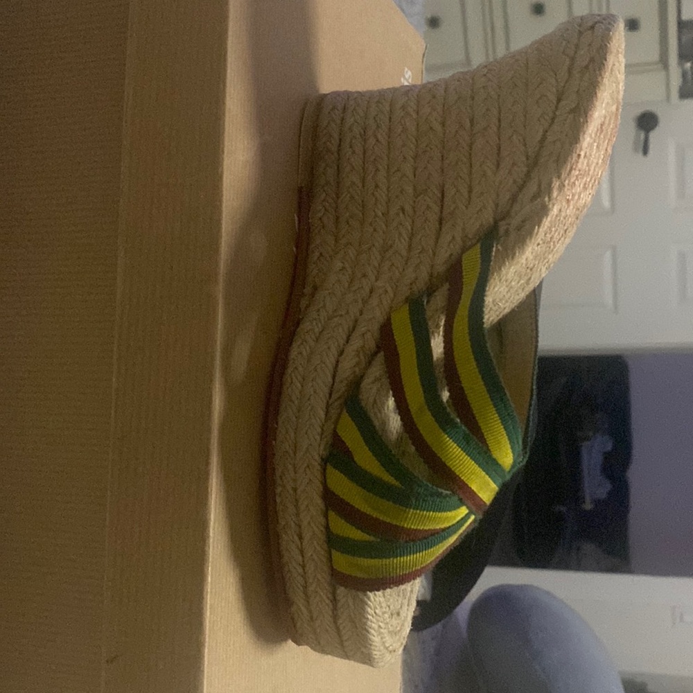 Vintage Christian Louboutin Catarribon Stripe Espadrille Wedges